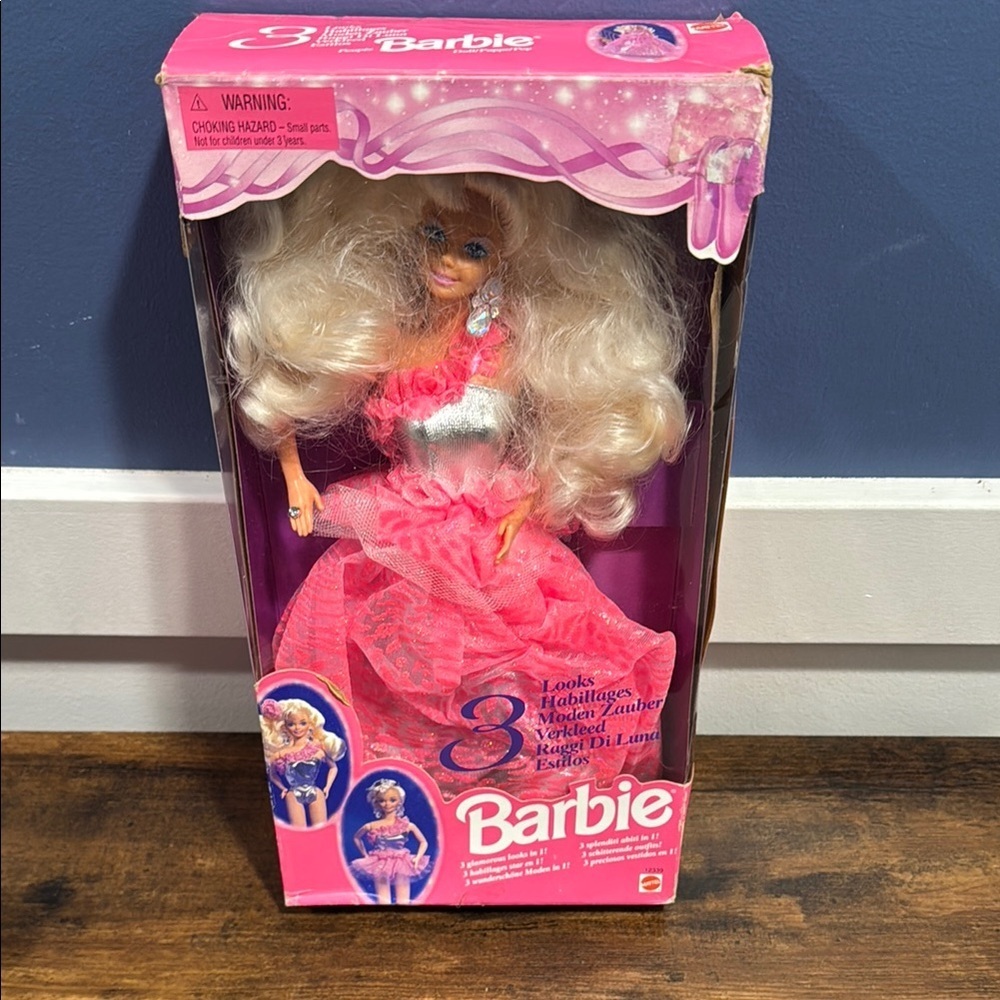 Barbie 3 Looks in 1 Mattel #12339 Year 1994 Original Box
